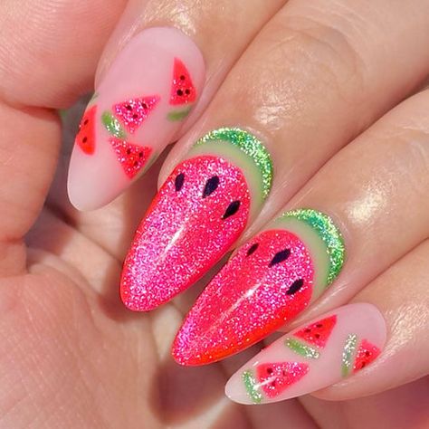 Charme Gel – tagged "Cat Eye" – Daily Charme Easy Nail Designs Round Nails, Cute Neon Nail Designs, Leopard And French Tip Nails, August Stiletto Nails, Brightly Colored Nails, 4th Of July Cat Eye Nails, Colorful Summer Nail Designs, Summer Nails Colors 2024, Rocket Pop Nails