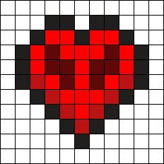 Minecraft Hearts Pixel Art, Minecraft Heart Perler Beads, Heart Shape Minecraft, Minecraft Heart Pixel Art, Minecraft Heart Build, Minecraft Hearts, Heart Perler Beads, Perler Bead Heart, Heart Minecraft