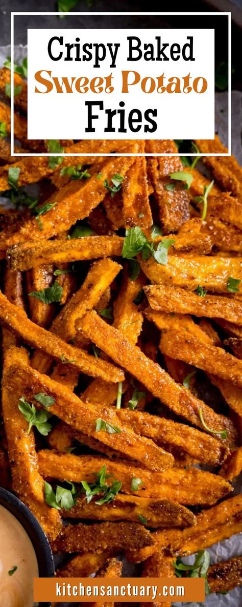 Crispy Oven Sweet Potato Fries, Fried Sweet Potatoes, Homemade Sweet Potato Fries, Making Sweet Potato Fries, Sweet Potato Oven, Frozen Sweet Potato Fries, Homemade Slaw, Savoury Treats, Kitchen Sanctuary