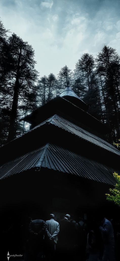 Picture of Hidimba Devi Temple clicked by Peeky Traveller. Hidimba Temple Manali, Hadimba Temple Manali, Manali Trip, Manali Himachal Pradesh, Devi Temple, Instagram Black Theme, Black Theme, Highlight Cover, Travel Places