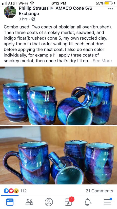 Ceramic Glaze Combinations, Glaze Combos, Amaco Glaze Combinations, Amaco Cosmic Tea Dust Glaze Combinations, Amaco Potters Choice Glaze Combinations Blue Midnight, Amaco Cosmic Tea Dust, Amaco Purple Crystal Glaze Combinations, Purple Crystal Glaze Combinations, Ceramics Pottery Bowls