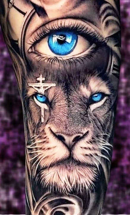 Religious Tattoo Sleeves, Tattoo Klein, Lion Forearm Tattoos, Tattoo Man, Lion Tattoo Sleeves, Wolf Tattoo Sleeve, Mens Lion Tattoo, Lion Head Tattoos, Men Tattoos Arm Sleeve