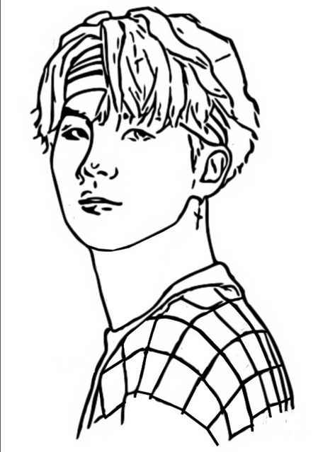 Bts Coloring Pages, Line Art Lesson, Pencil Sketches Easy, Abstract Pencil Drawings, One Line Drawing, Kpop Drawings, Girly Art Illustrations, Outline Drawings, Bts Drawings