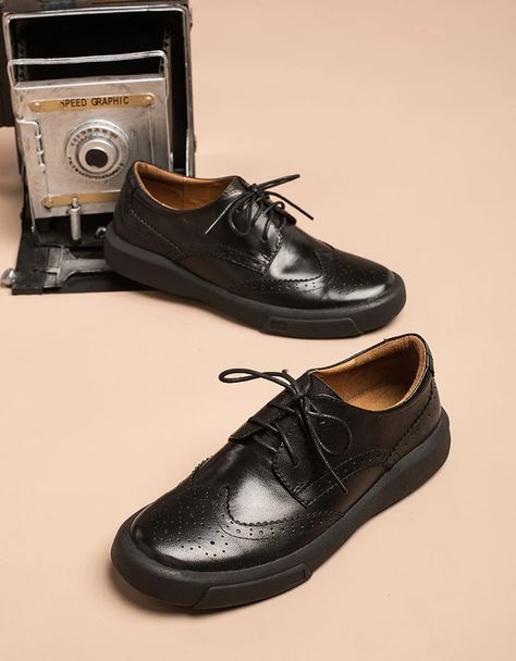 Real Leather Casual Brogue Style Oxford Shoes Women — Obiono Oxford Lace-up Shoes With Brogue Detailing For Work, Timeless Oxford Lace-up Shoes With Brogue Detailing, Fall Brogue Detail Lace-up Oxfords, Style Oxford Shoes, Retro Brogue Oxfords With Lace-up Detailing, Oxford Shoes Women, Semi-formal Leather Oxford Shoes With Brogue Detailing, Oxford Shoes Style, Brogues Style