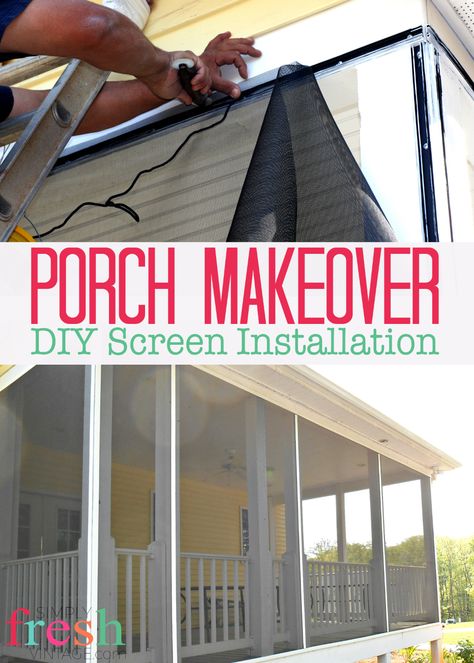 Screen Installation, Screened In Porch Diy, Screened Porch Designs, Porch Remodel, Building A Porch, Deck Construction, Porch Makeover, Diy Porch, Side Porch