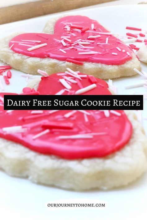 Valentine's Day Dairy Free Sugar Cookie Recipe Diary Free Desserts Easy, No Butter Frosting Recipe, Sugar Cookies Without Butter, Dairy Free Sugar Cookie Recipe, Desserts Dairy Free, Cookies Without Butter, Dairy Free Sugar Cookies, Coconut Oil Cookies, Cut Out Dairy