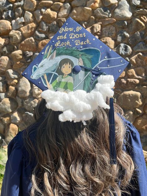 Grad Cap Studio Ghibli, Graduation Cap Atla, Totoro Graduation Cap, Corpse Bride Graduation Cap, Hmong Graduation Cap, Pretty Grad Caps, Graduation Cap Designs Studio Ghibli, Nerdy Graduation Cap, Howls Moving Castle Grad Cap