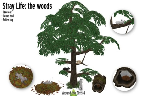 Around the Sims 4 | Custom Content Download | Pet beds in the woods/wild/nature Sims 4 Survival, Sims 4 Cat Cc, Sims 4 Prehistoric, Sims 4 Cat, Realistic Sims, Around The Sims 4, Sims Pets, Witchy House, Sims 4 Medieval