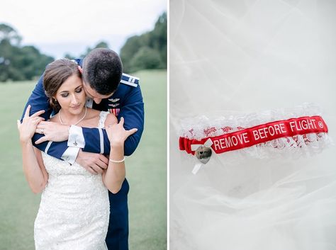 Fun red and white Air Force Remove Before Flight bridal garter for military wedding #garter #bridalgarter #weddingideas #militarywedding #weddingideas #groom #bride #bridal #bridalaccessories #militaryweddings #airforce Military Bride, Air Force Wedding, Doctor Who Wedding, The Office Wedding, Party Pic, Groomsmen Looks, Runaway Bride, Engagement Photos Country, Wedding Engagement Pictures