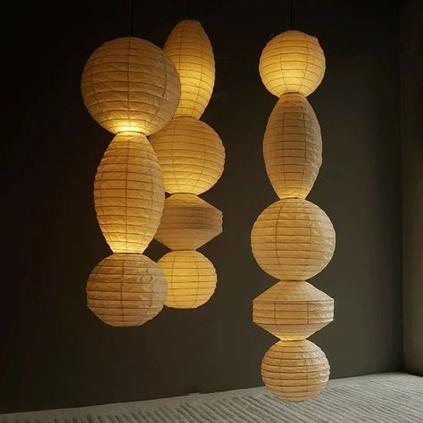 Japanese Rice Paper Pendant Lights Wabi Sabi Living Room Bedroom Loft Home Decor Chandelier Bedside Stair Hanging Lamp Fixture - AliExpress 39 Paper Lantern Pendant, Wabi Sabi Living Room, Japanese Lighting, Loft Home, Wooden Lampshade, Loft House, Bed In Living Room, Paper Lantern, Handmade Lamps