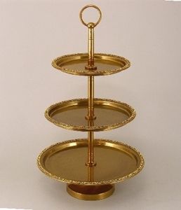 Exquisite three tier gold finish metal cake stand. It has rhinestones on the border of each plate. Use for cakes, appetizers or cup cakes. Metal Cupcake Stand, Gold Cupcake Stand, Gold Donuts, Donut Stand, Metal Cake Stand, Three Tier Cake, Gold Bowl, Glass Votive Holders, Wedding Cake Stands