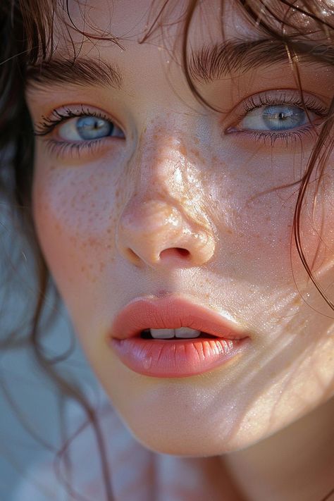 Close Up Face Photography, Beautiful Smile Women Photography, Closed Mouth Smile, Best Hair Colour, Womens Face, Hair Colour Ideas, Beautiful Freckles, Vitamin C Face Serum, Reference Photos For Artists