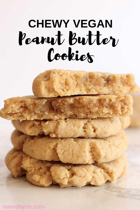 Vegan Peanut Butter Cookies, Dessert Oreo, Dessert Vegan, Cookies Healthy, Vegan Baking Recipes, Chewy Peanut Butter Cookies, Vegan Cookies Recipes, Simple Dessert, Desserts Vegan