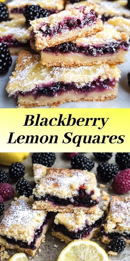 Blackberry Lemon Squares are a delightful dessert that combines the flavors of blackberries and lemon in a perfect balance of sweet and tangy. Easy to make and sure to impress, these squares will become a favorite in your kitchen. Lemon Recipes Easy, Lemon Squares Recipe, Blackberry Dessert, Blackberry Lemon, Lemon Squares, Easy To Make Desserts, Seasons Change, Fall Spices, Mouth Watering Food