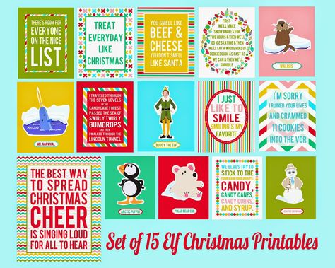 The Jacobs Clan: New Elf Printables! Elf Printables Free, Movie Printables, Elf Film, Buddy Elf, Christmas Digital Art, Elf Printables, Elf Quotes, Elf Me, Pole Nord