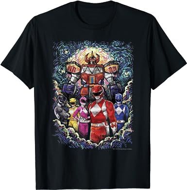 Solid colors: 100% Cotton; Heather Grey: 90% Cotton, 10% Polyester; All Other Heathers: 50% Cotton, 50% Polyester Imported Pull On closure Machine Wash Officially Licensed Power Rangers Apparel for Men - Women - Boys - and Girls; Hasbro T-Shirts; Retro T-Shirts; Vintage T-Shirts; Red Ranger T-Shirts; Comic T-Shirts; Mighty Morphin' Power Rangers T-Shirts; Karate T-Shirts; 90's TV T-Shirts; 20HBPR00050A-003 Lightweight, Classic fit, Double-needle sleeve and bottom hem Starry Night Poster, Power Rangers T Shirt, Red Ranger, Mighty Morphin Power Rangers, Shirts Vintage, Vintage T Shirts, Power Ranger, Hand Model, Retro Tshirt