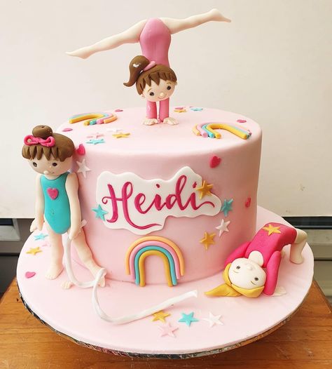 Gymnastics Cake Toppers Birthday, Barbie Gymnastics Cake, Dance Theme Birthday Cake, Gymnastic Theme Cake, Gymnast Cake Ideas, Dance Party Birthday Cake, Gymnastics Birthday Cake Ideas, Gymnastics Theme Birthday Party Cake, Gymnast Birthday Cake