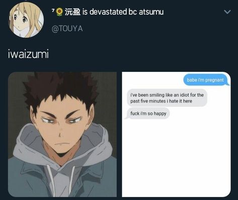 Iwaizumi Headcanon, Iwaoi Headcanon, Iwaizumi X Yn, Haikyuu Iwaizumi, Untamed Quotes, Haikyuu Funny, Haikyuu 3, Haikyuu Ships, Haikyuu Manga