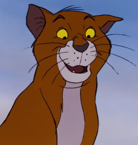 Thomas O'Malley is the male protagonist in Disney's 1970 animated feature film The Aristocats. Thomas comes off as a smooth-talking, streetwise cat who relishes his life of freedom out in the open with no rules and no responsibilities, all of this changes when he meets Duchess for the first time. He falls in love with Duchess when he first meets her, and he quickly starts flirting with and serenading her - although he was obviously a little turned off upon learning that Duchess had children. Thomas Omalley, Disney Faces, Male Protagonist, Disney Aristocats, Gatos Cool, Disney Cats, Disney Wiki, Disney Princess Quotes, Disney Songs