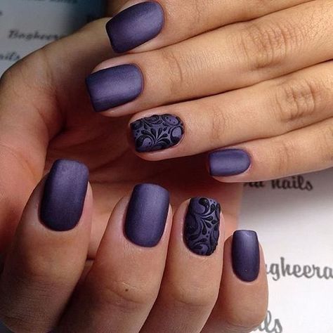 Matte Nail Art, Nails Dark, Matte Purple, Lace Nails, Purple Nail, Best Nail Art Designs, Super Nails, Black Nail, Dark Nails