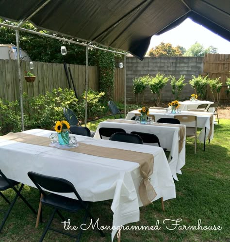 the Monogrammed Farmhouse: Rustic Country themed Graduation party Country Graduation, Themed Graduation Party, Boys High School Graduation Party, Rustic Graduation Party, Backyard Graduation Party, Outdoor Graduation Parties, Outdoor Graduation, Senior Graduation Party, Graduation Party High