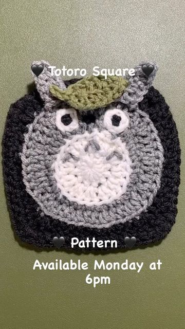 Dianthy on Instagram: "Hey everyone, this was a popular request, totoro 🖤🖤 #ghibli #totoro #cute #crochet #yarn #grannysquare" Totoro Graph, Ghibli Crochet, Totoro Crochet, Totoro Pattern, Crochet Totoro, Ghibli Totoro, Knitting 101, Magic Crochet, Crochet Geek