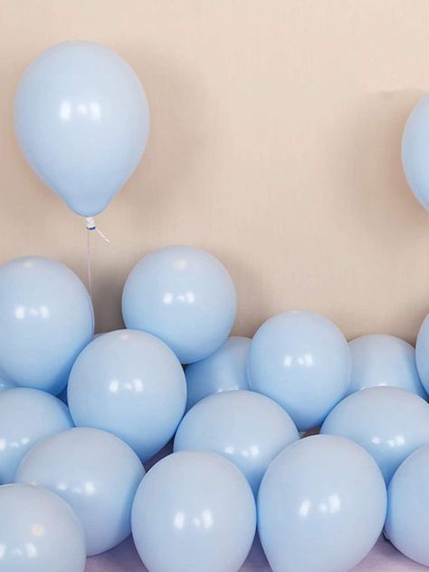 Pastel Blue Balloons, Pastel Blue Birthday, Cinnamoroll Party, Blue Birthday Decorations, Blue Birthday Themes, Light Blue Balloons, Blue Party Decor, 21 Balloons, Blue Birthday Party