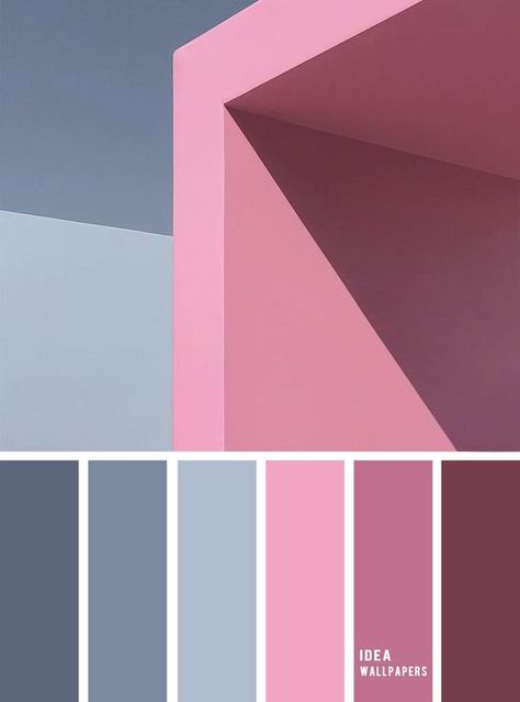 Pink And Grey Wallpaper, Bedroom Dark, Pink Color Combination, Grey Palette, Green Peacock, Pink Color Schemes, Color Schemes Colour Palettes, Good Color Combinations, Grey Color Palette