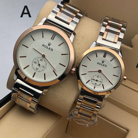 Couple Watches Set Luxury, Rolex Couple Watch, Rolex Couple, Matching Watches For Couples, Trendy Watches Women, Couple Watches Set, Cool Watches For Women, Stylish Watches For Girls, Matching Watches