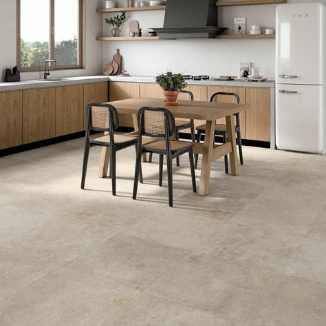 Beige Floor Tiles Kitchen, Beige Tile Floor Living Room, Beige Floor Kitchen, Kitchen Beige Floor, Beige Tile Kitchen Floor, Beige Tile Kitchen, Porcelain Tile Floor Kitchen, Beige Concrete, Beige Floor Tile