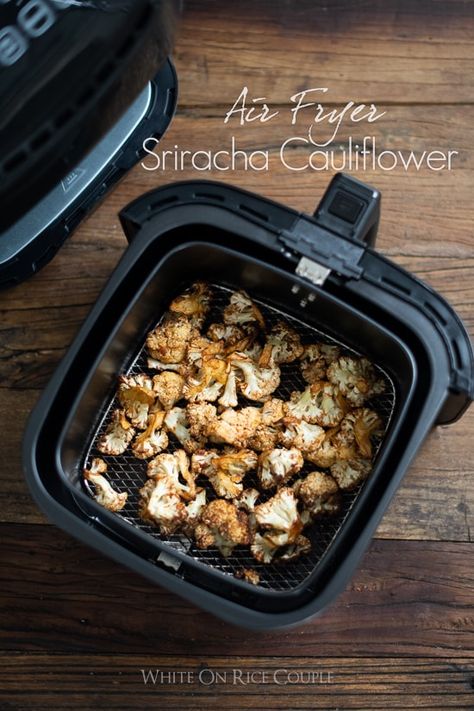 Air Fryer Sriracha Cauliflower Recipe Healthy Air fried Recipe @whiteonrice Sriracha Cauliflower, Air Fryer Recipes Keto, Cauliflower Recipes Healthy, Baked Fish Fillet, Crispy Cauliflower, Easy Vegetable Recipes, Spicy Cauliflower, Vegetable Recipe, Cauliflower Recipe