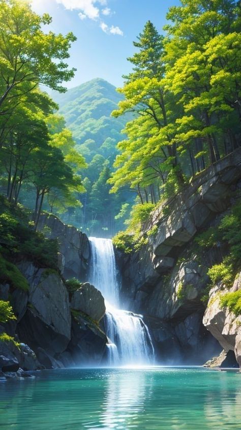 Places In Japan, Japanese Scenery, Beautiful Places In Japan, For Phone Wallpaper, Waterfall Pictures, Landscape Painting Tutorial, Scenery Landscape, River Painting, Water Pictures