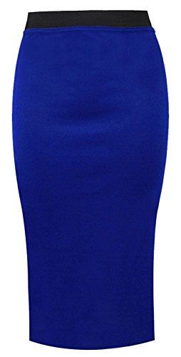 Womens Ladies Plus Size Stretch Midi Plain Pencil Bodycon Office Skirt  ROYAL BLUE  UK1618  95 Viscose 5 Elastane *** Continue to the product at the image link. Office Midi Skirt, Long Top Dress, Womens Skirt Outfits, Ponte Skirt, Bodycon Pencil Skirt, Office Skirt, Midi Pencil Skirt, Plus Size Bodycon, Model Looks