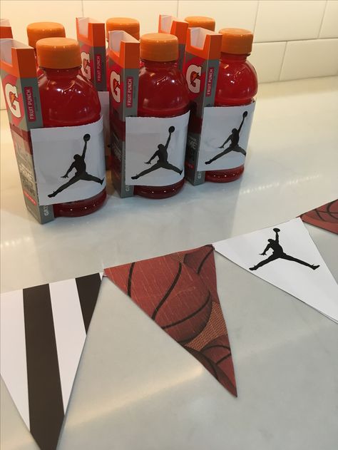 Jumpman party favors Jumpman Birthday Party, Jordan Year Party Ideas, 21th Jordan Birthday Party, Michael Jordan Party Ideas, Michael Jordan Themed Birthday Party, Sneakerhead Birthday Party, Jordan Bday Theme, Jordan Party Favors, Michael Jordan Birthday Party