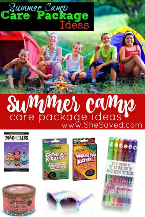 Here are some fun Summer Camp Care Package Ideas that will be fun to send them kids while they are away at camp this summer! Summer Camp Care Package Ideas, Camp Care Package Ideas, Summer Camp Care Package, Summer Camping Ideas, Camp Care Packages, Overnight Camp, Care Package Ideas, Camping Desserts, Kids Camp