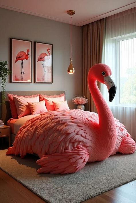 Flamingo Bedroom Ideas, Homey Rooms, Flamingo Aesthetic, Flamingo Bathroom Decor, Flamingo Happy Birthday, Wonderland Bedroom, Flamingo Projects, Pink Flamingo Decor, Crazy Furniture