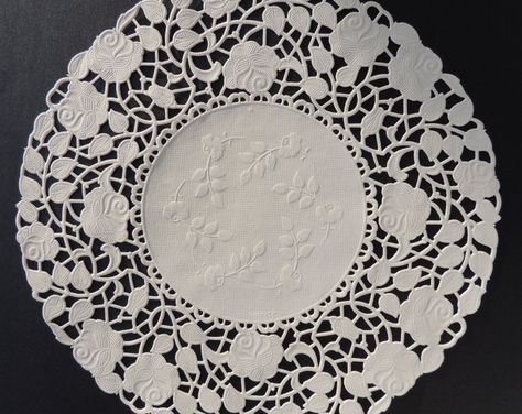 50 - 8" White ROSE FLORAL Lace Paper Doilies | Round White Doilies, Placemats, Wedding, Party Decorations, White Paper Doilies Placemats Wedding, Doilies Diy, Paper Lace Doilies, Tie The Knot Wedding, Doily Wedding, Rose Paper, Paper Lace, Paper Doilies, Lace Doilies