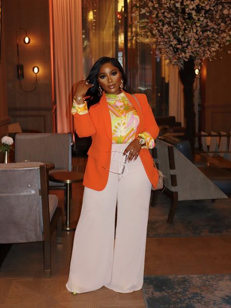 Hello Spring — TAMARA RENAYE Girly Series, Tamara Renaye, Orange Blazer Outfits, St Regis Hotel, Cute Professional Outfits, Woman Suit, Blazer Outfits Casual, Business Professional Outfits, Zara Trousers