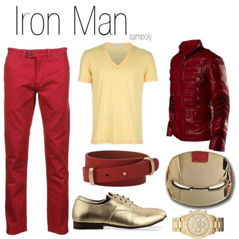 "Iron Man (male)" by sampoly on Polyvore Outfits Male, Disneybound Outfits, Disney Bound Outfits, Fandom Outfits, Casual Cosplay, Movies Outfit, Disney Costumes, Disney Trip, Disney Outfits