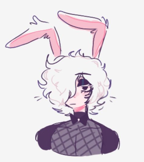 My oc bowie :]👌🏻 Bunny Hybrid Oc, Bunny Hybrid, Rabbit Oc, Bunny Oc, Hybrid Oc, Character Doodles, Bunny Boy, Oc Drawings, Bunny Art