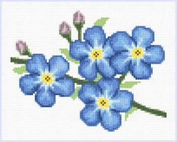 Forget Me Nots Cross Stitch Pattern Cross Stitch Forget Me Not, Forget Me Not Pixel Art, Embroidery Tips, Cross Stitch Patterns Flowers, Cross Stitch Bookmarks, Cross Stitch Borders, Forget Me Nots, Cross Stitch Baby, Cross Stitches