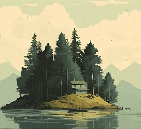 Forest Pixel Art, Pixel Art Nature, Pixel Art Reference, Pixel Art Landscape, Cracked Wallpaper, Piskel Art, Western Artwork, Pixel Art Background, Pixel Art Ideas