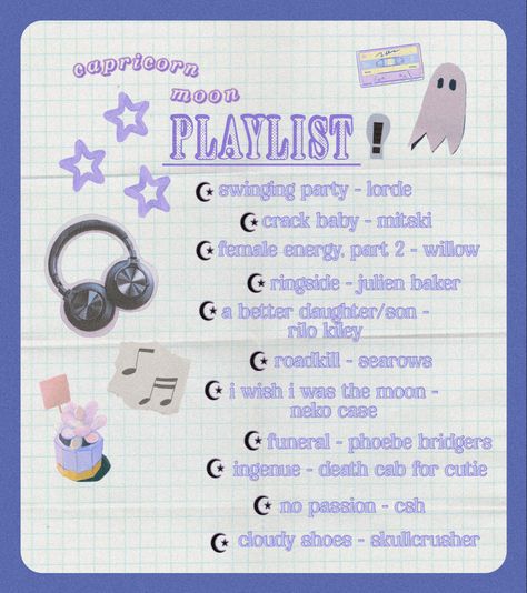 Capricorn Playlist, Playlist Graphic Design, Astrology Graphics, Playlist Graphic, Moon Playlist, Playlist Poster, Graphic Design Edit, Design Edit, Capricorn Moon