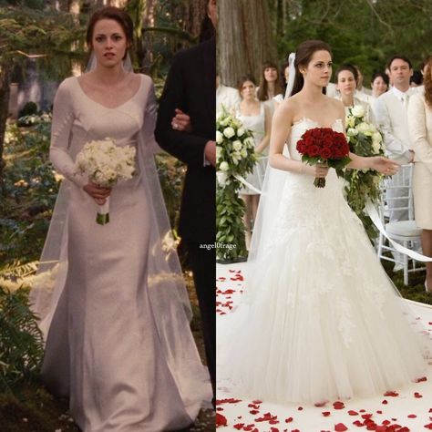 Which dress do you like better Twilight Wedding Outfits, Bellas Wedding Dress Twilight, Twilight Saga Wedding, Bella Wedding Dress Twilight, Bella Swan Wedding, Twilight Wedding Dresses, Twilight Forks, Bellas Wedding, Bella Wedding Dress