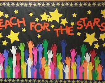 Reach For The Stars Bulletin Board, Star Bulletin Boards, Teacher Corner, Elementary Bulletin Boards, Daycare Classroom, Art Bulletin Boards, Summer Bulletin Boards, Bird Craft, Teacher Bulletin Boards