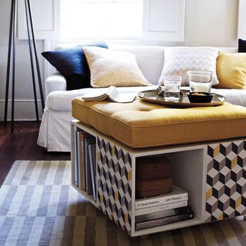 Diy Storage Ottoman Coffee Table, Diy Dvd Storage, Diy Cube Storage, Diy Storage Ottoman, Coffee Table Small Space, Storage Cube Ottoman, Storage Ottoman Coffee Table, Diy Ottoman, Coffee Table Furniture