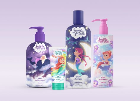 Care Package Baby, Shampoo Packaging, Baby Care Products, Bath Gel, Hair Lotion, Baby Mermaid, Baby Shampoo, Care Package, Baby Care