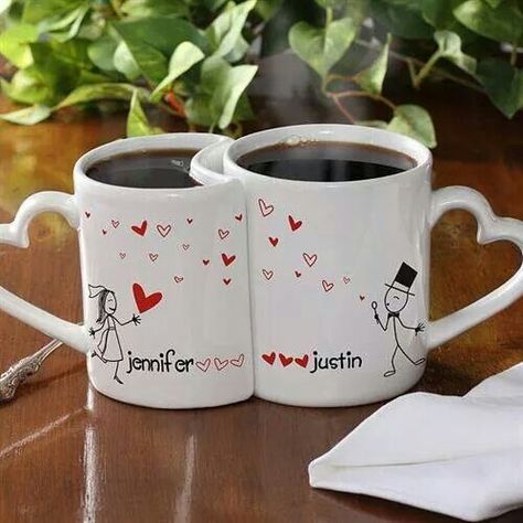 cute matching cups Couples Coffee Mugs, Unique Valentines Day Gifts, Cute Valentines Day Gifts, Best Valentine's Day Gifts, Valentines Mugs, Valentine Day Special, Friend Mugs, Valentines Gifts For Him, Valentines Day Gifts For Her