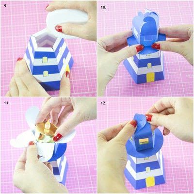 How to make a lantern. Diy Printable Lighthouse Tealight Holder - Step 4 How To Make A Lantern, Make A Lantern, Mickey Craft, Lighthouse Crafts, Lantern Diy, Diner Party, Nautical Birthday, Paper Bow, Bee Party