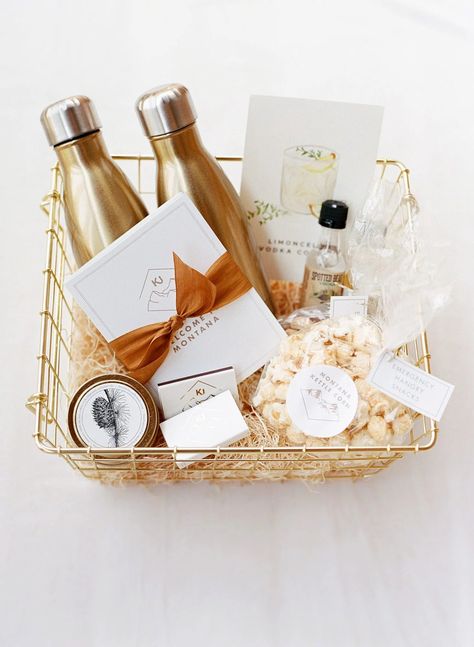 kaitlin jeremy wedding welcome basket Lavender Pillow Spray, Wedding Gift Hampers, Welcome Basket, Welcome Baskets, Săpunuri Handmade, Wifi Sign, Local Gifts, Wedding Welcome Bags, Martha Stewart Weddings